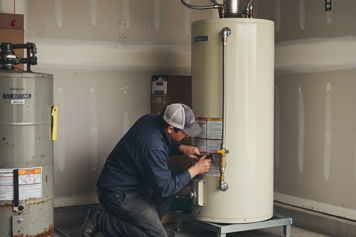 Water heater and shutoff valve replacement in Dellroy
